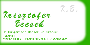 krisztofer becsek business card